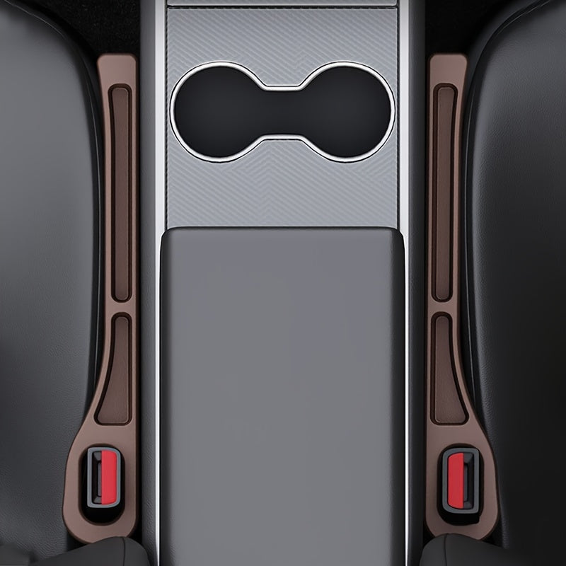 2 piezas de rellenadores universales para huecos en asientos de coche, material PC, organizador de doble ranura para llaves, teléfonos, monedas