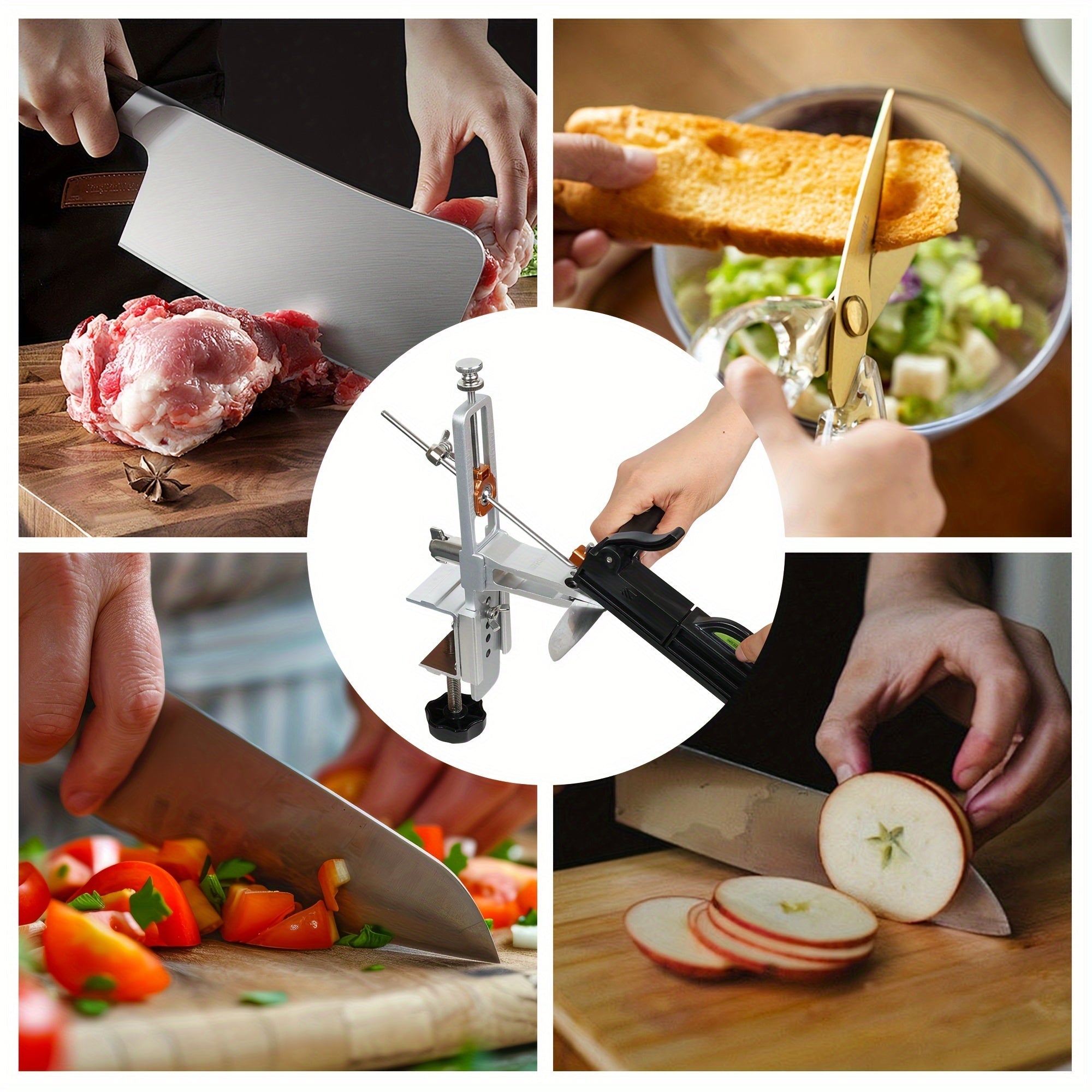 Профессиональная система заточки ножей с точильными камнями и вращающимся дизайном