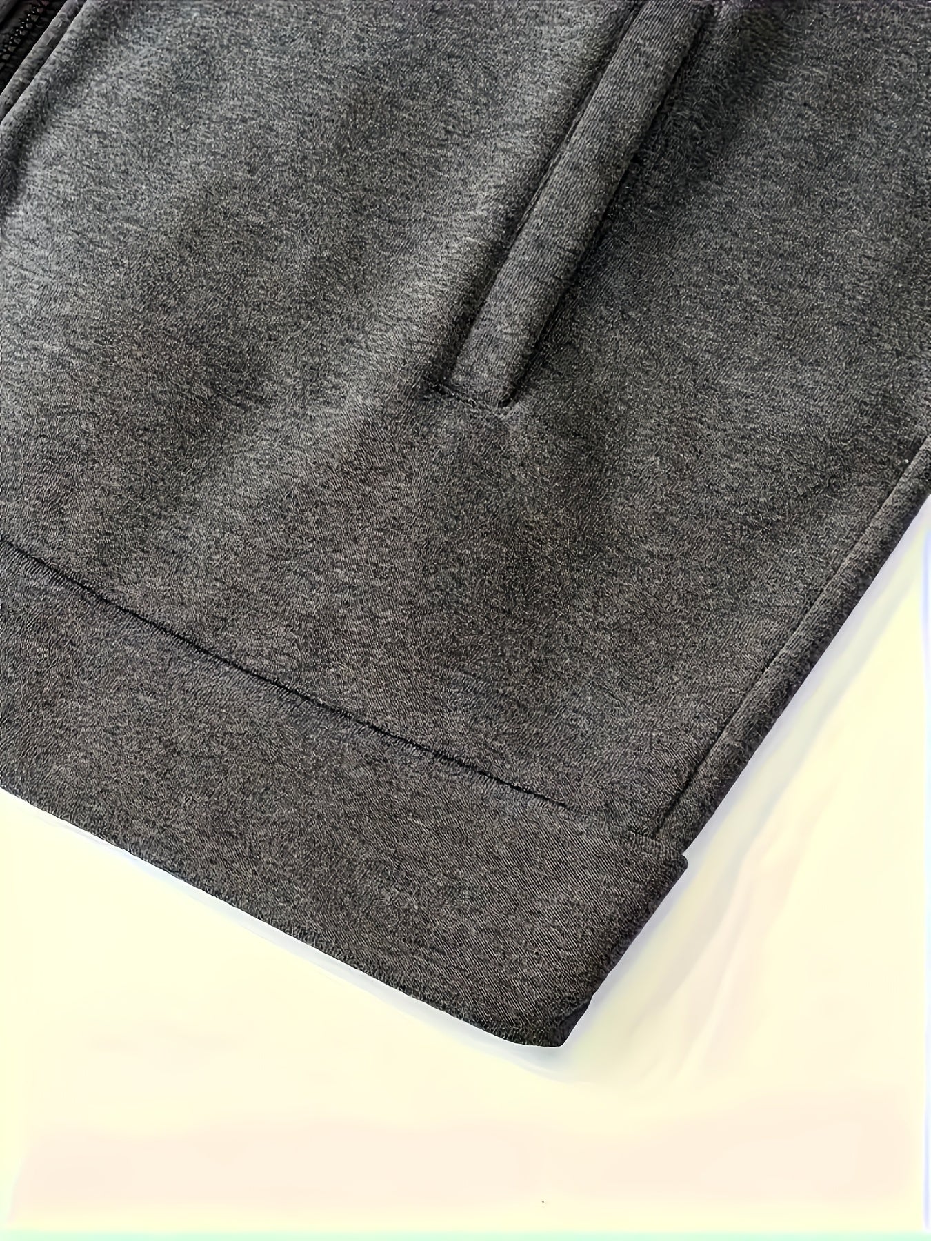 Yangi erkaklar uchun plussiz erkaklar uchun kontrast rangli fermuarli kurtka, kapüşonli plus velur sviter.