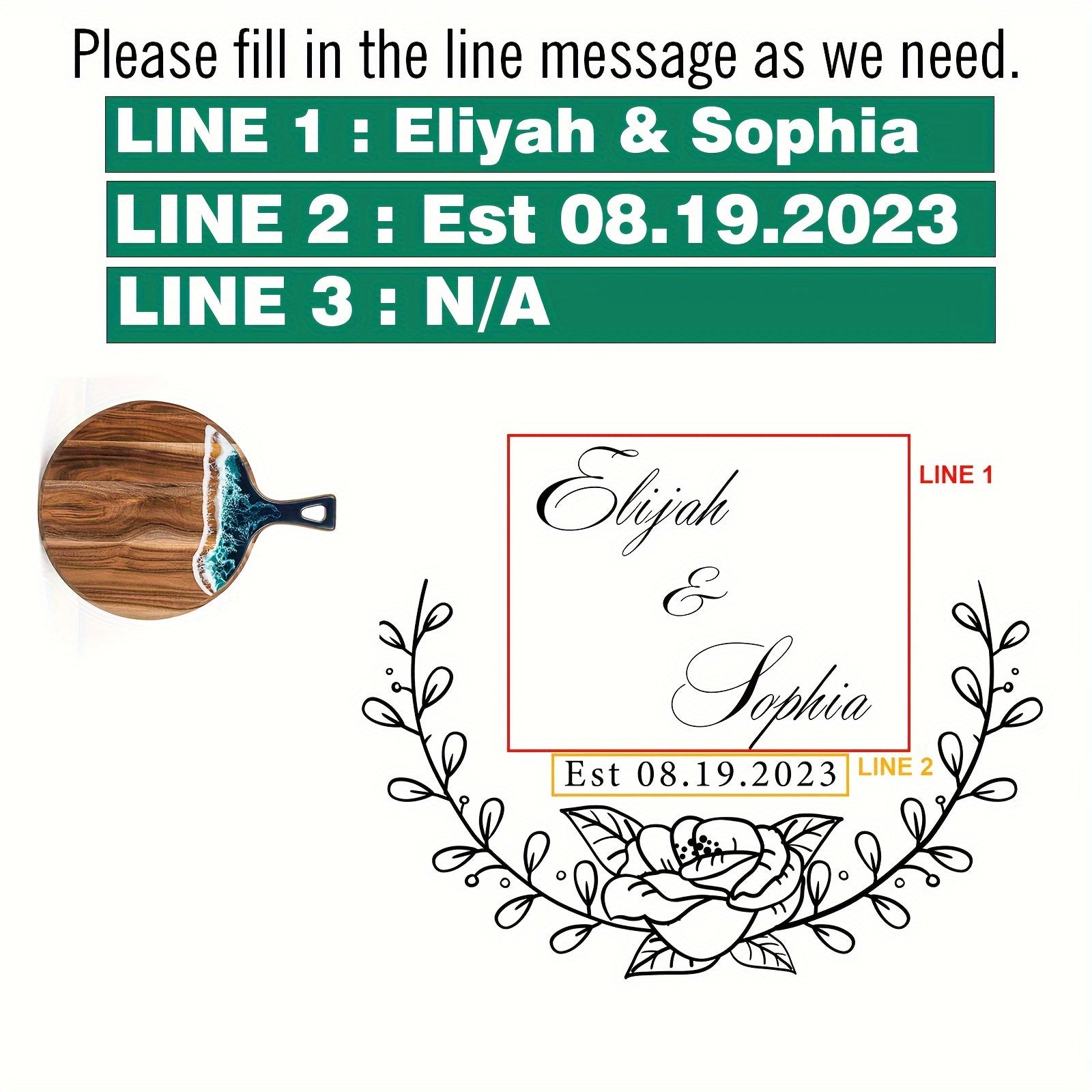 Round Custom Cheese Board with Handle, Personalized Charcuterie Board for Gifts