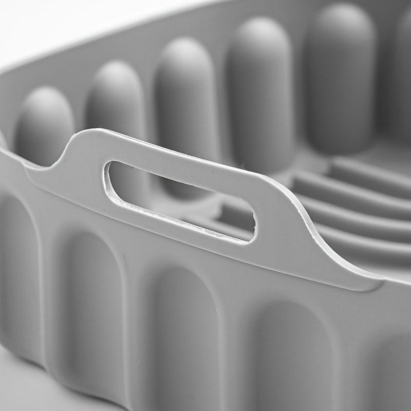 Qo'ltiqli silikon havo fritöz idishlari to'plami - chuqur qovurish uchun katta va kichik to'g'ri burchakli idishlarni o'z ichiga oladi