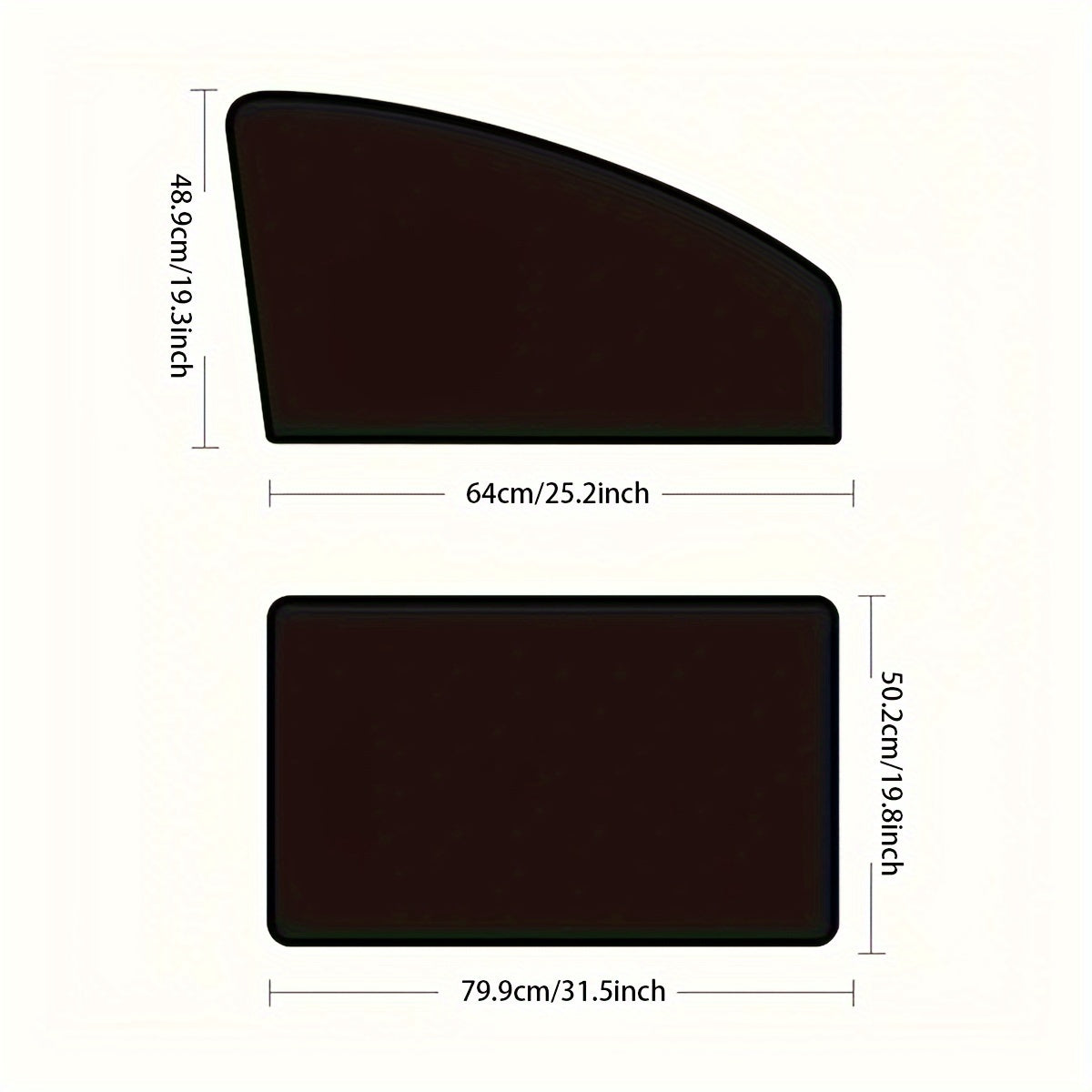 4-Piece Magnetic UV Protection Sunshade Set for Vehicle Side Windows