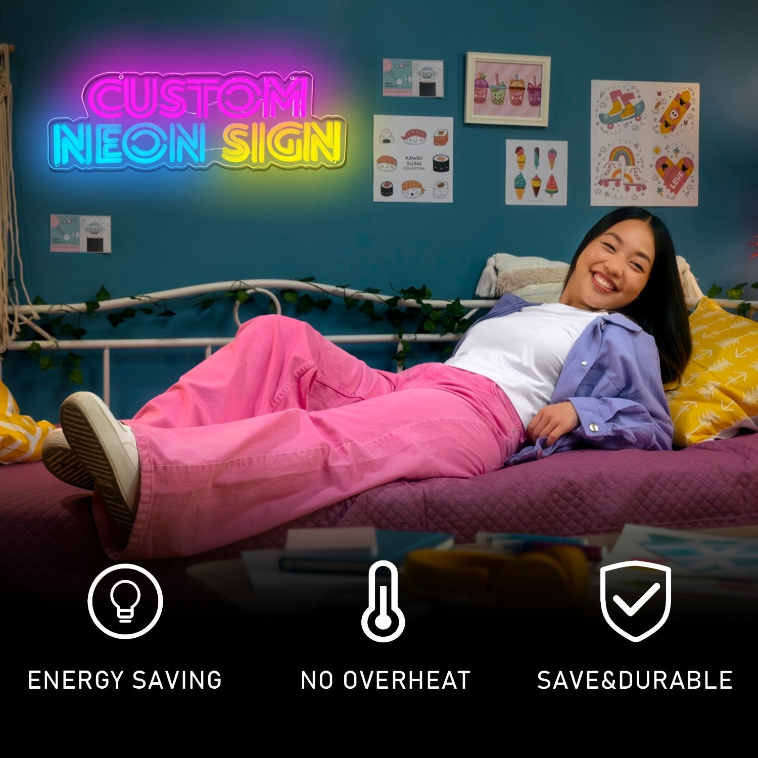 Customizable USB-Powered LED Neon Wall Decor for Weddings Birthdays Home Office Outdoor