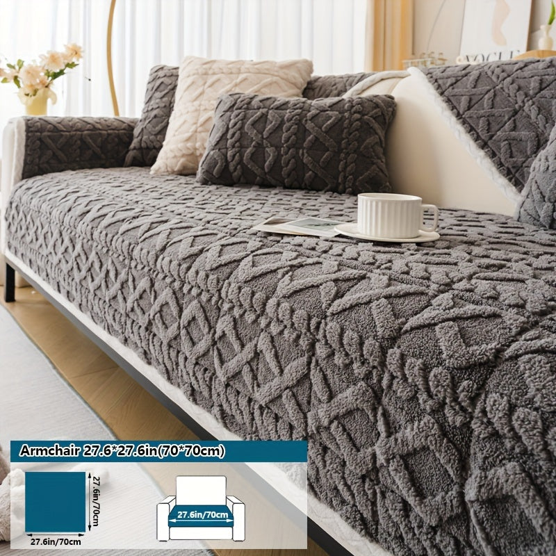 Плюшевый мягкий диванный подушечка для 1-4 местных диванов, нескользящая, моющаяся в машине, дружелюбная к питомцам