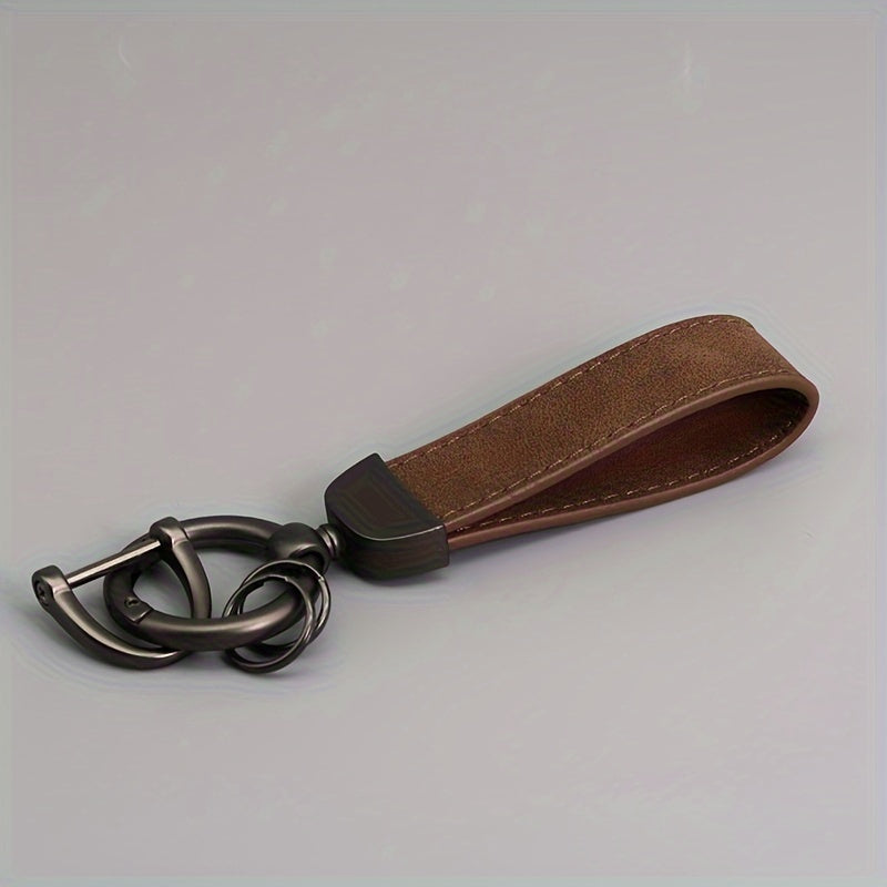 Men's Suede Car Key Chain with PU Leather Anti-Loss Key Holder Gift