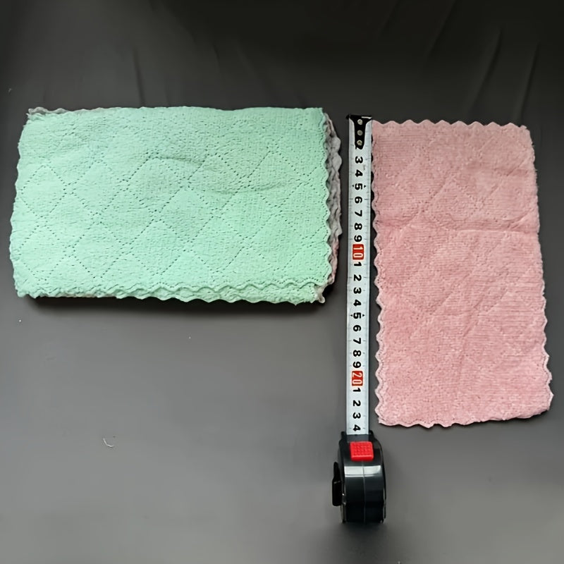10pcs Reusable Dish Towels Soft Absorbent Kitchen Cleaning Random Colors 13.97x23.88cm