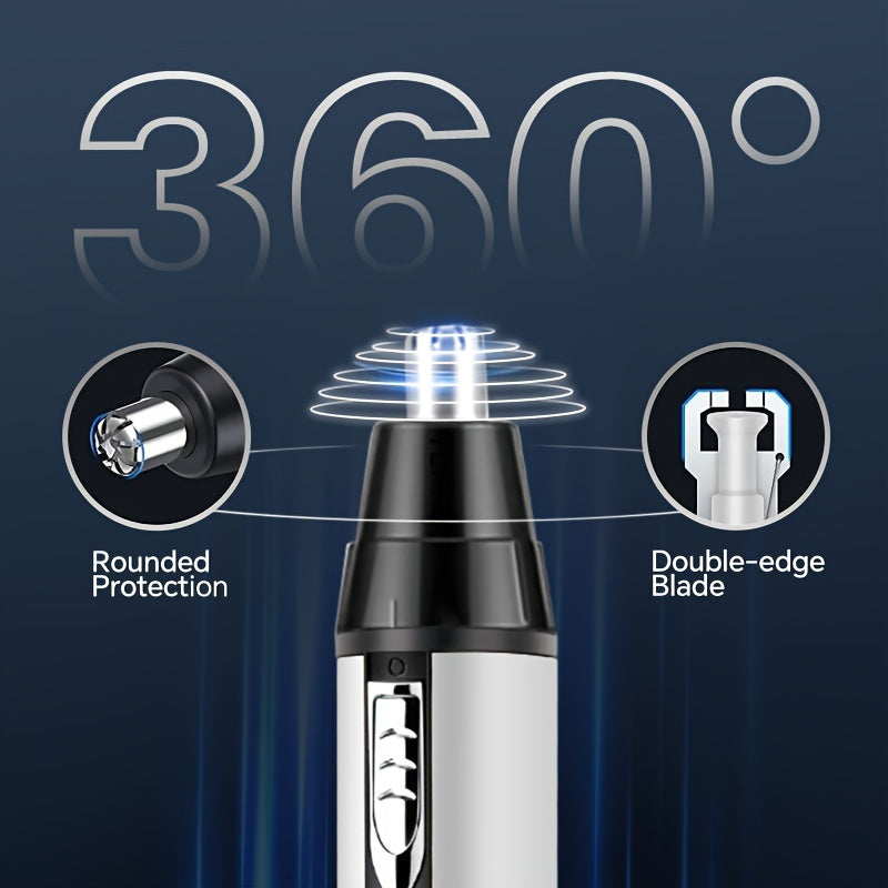 Afeitadora eléctrica 4 en 1 con recargable USB, recortadora de vello nasal, cuerpo de aluminio, recortadora de patillas y cejas