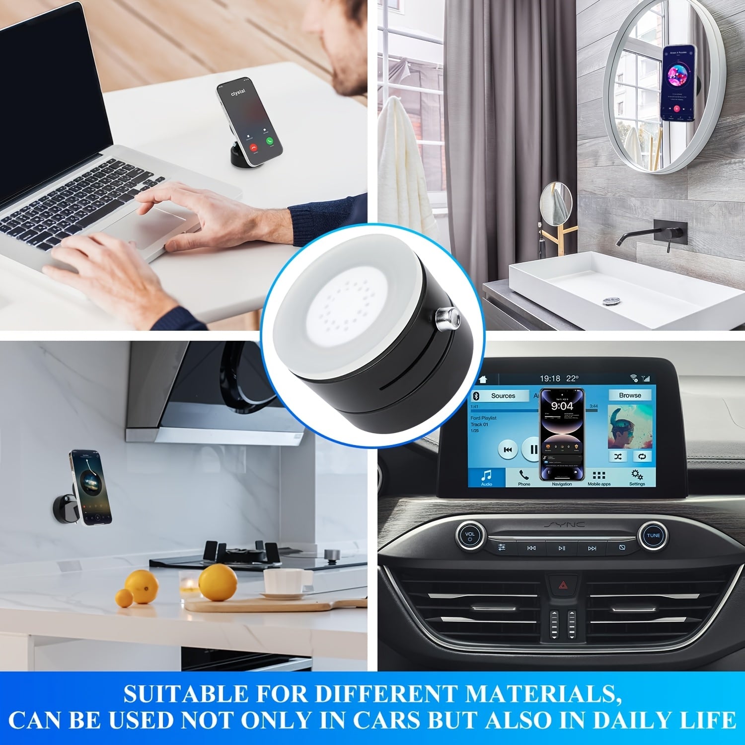 Multifunctional Vacuum Suction Cup Holder for Car Office Glass Home Magnetic Mount