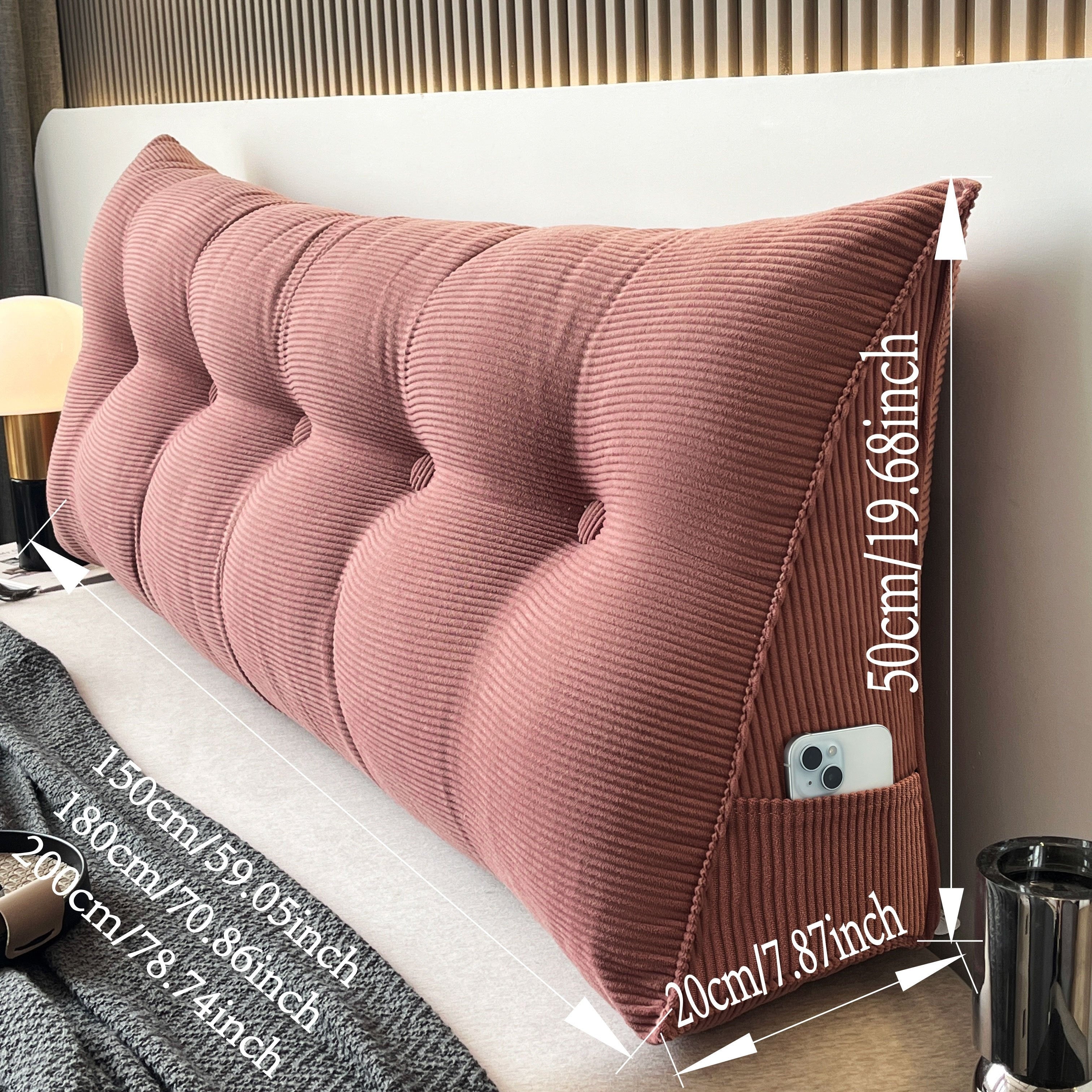 Подушка-кушетка для пола с полосатым дизайном, боковым хранением, мягкой поддержкой спины