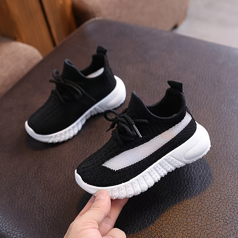 Kids Casual Flat Sneakers for Boys and Girls All-Season Fabric Slip-On Round Toe