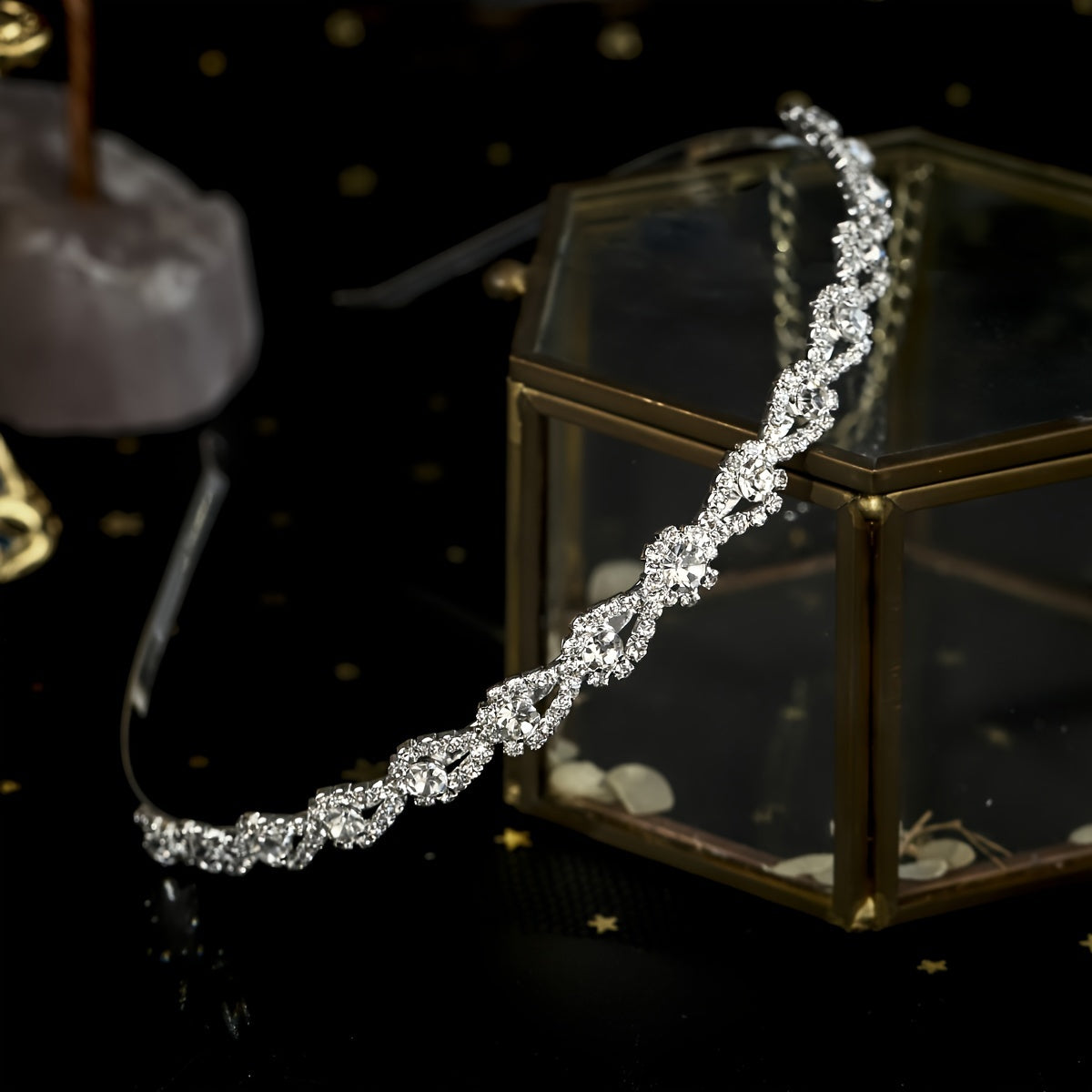 Vintage-Inspired Rhinestone Headband for Women Wedding and Formal Hair Accessory