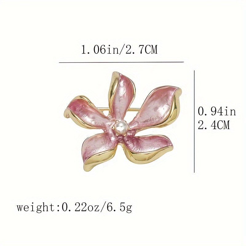 Ayollar kiyimlari uchun sun'iy marjon bilan pushti gilos gullari broshuri