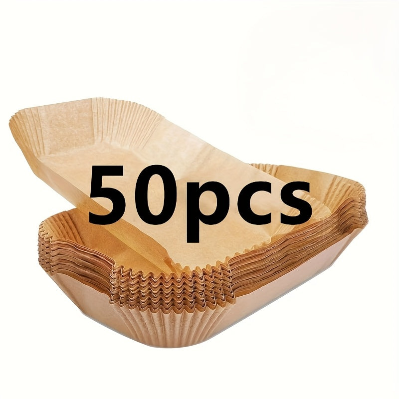 50/100 Pieces Rectangular Non-Stick Baking Paper Sheets for Oven Microwave Air Fryer