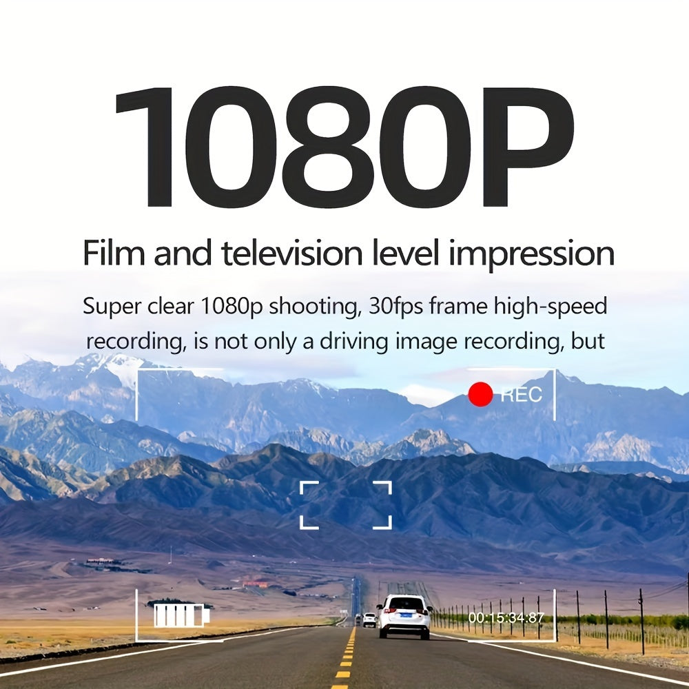 Car Dash Camera Dual Recording 1080p Night Vision Loop Recording Easy Install