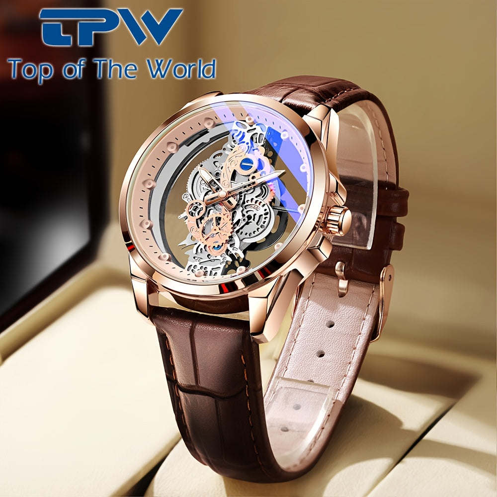 Men's Quartz Watch with Steel Strap Luminous Round Dial Slim Design