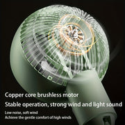 USB Fan with Remote Control Digital Display Adjustable Angles and Wind Speed