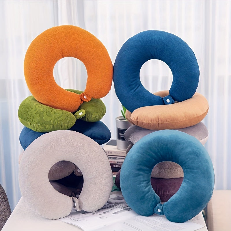 Soft U-Shaped Travel Neck Pillow for Airplanes and Car Rides