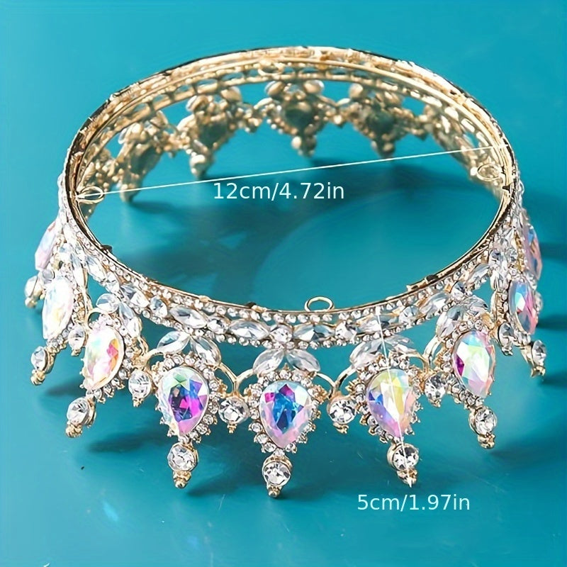 Women’s Shiny Rhinestone Tiara Crown for Weddings and Parties
