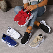 Zapatillas atléticas transpirables con estampado de leopardo para mujer, ideales para correr y hacer ejercicio