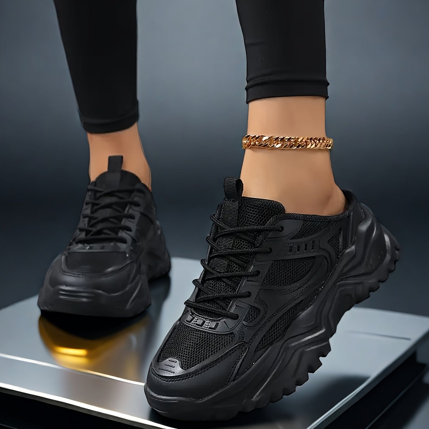 Women's Large Size Dad Sneakers Thick Sole Breathable Mesh Casual Shoes 35-42