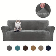 Velvet Sofa Cover Elastic Bottom All Seasons Pet Scratch Protection