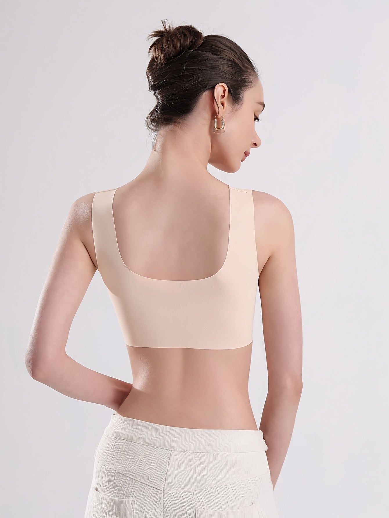 Women's Plus Size Seamless Ice Silk Sports Bra High Support Backless