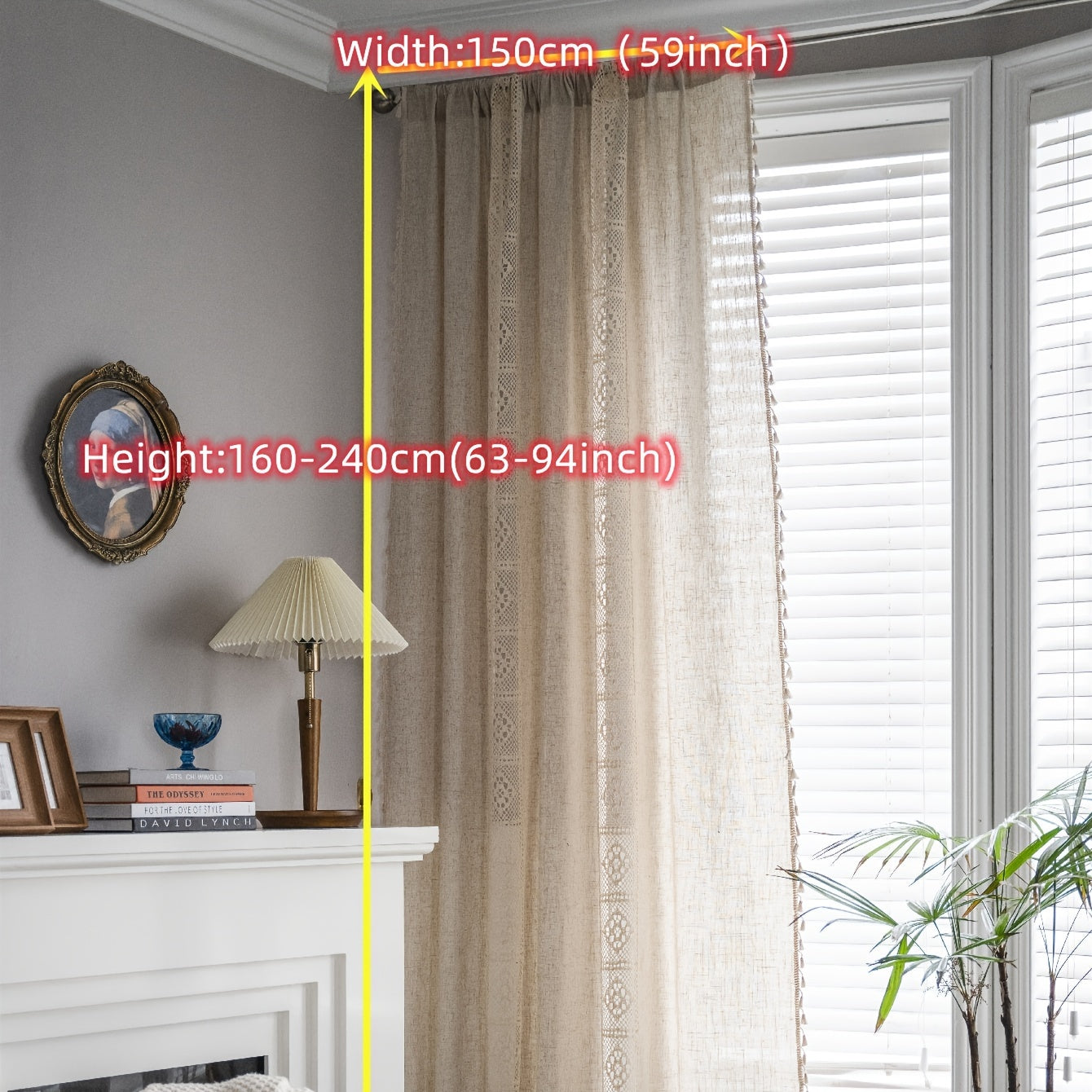 Бохо льняная штора с пэчворком и полутёмным эффектом для гостиной, спальни, кухни