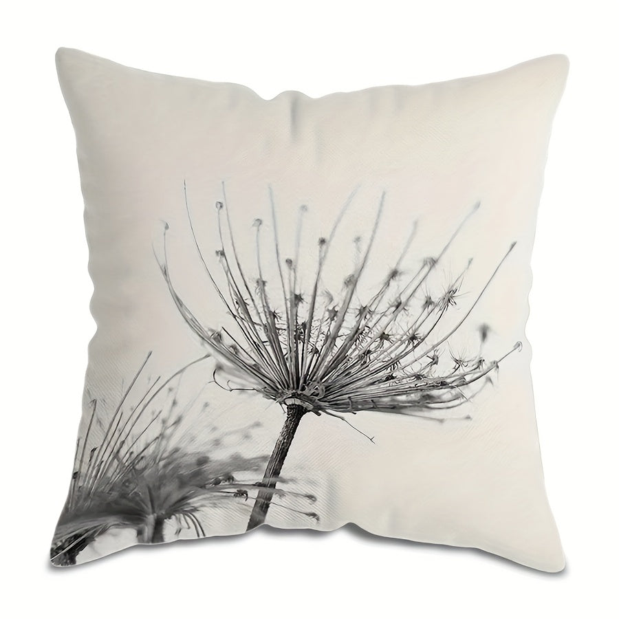 Dandelion Print Square Cushion Cover 44.96cm Polyester Zippered Single-Sided