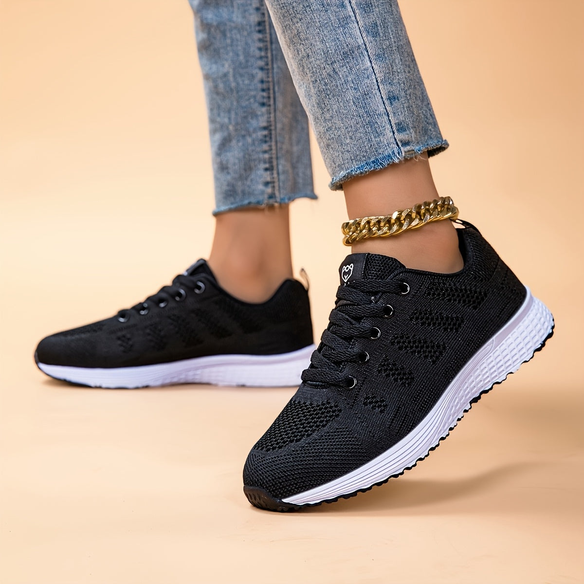 Women's Breathable Mesh Running Shoes Lightweight Sneakers Black Pink