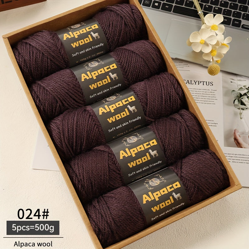 Multicolored Alpaca Wool Yarn 500G Thick Knitting Needles for Autumn Winter Projects