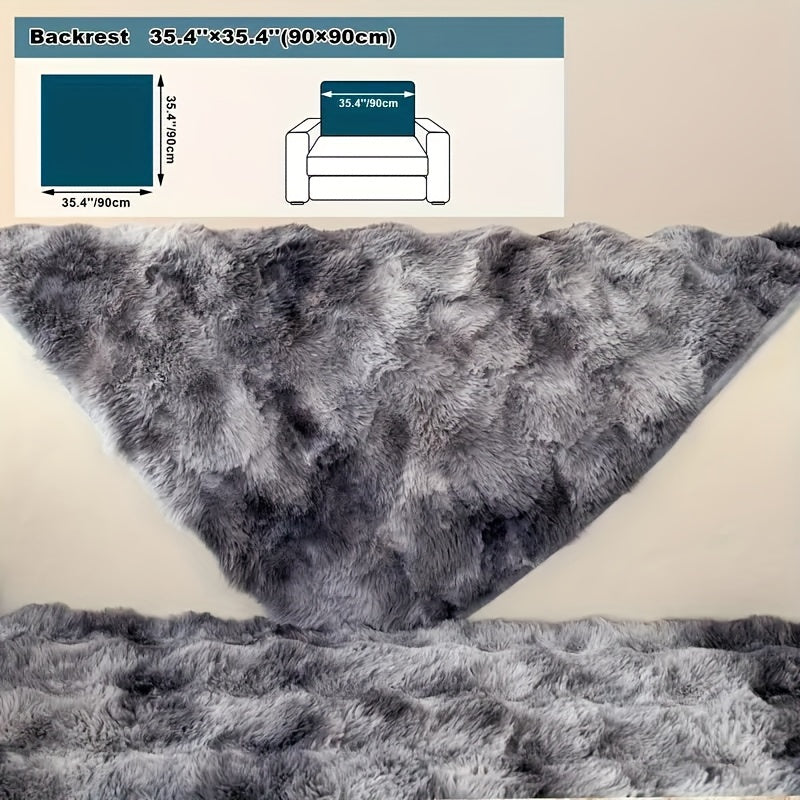 Funda de sofá de terciopelo en degradado beige y marrón, antideslizante, apta para mascotas, para salón y dormitorio