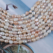 Freshwater Cultured Pearl Necklace 6-7mm White Pink Purple Natural Luster Jewelry