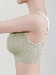 Women's Seamless Push-Up Sports Bra with Removable Pads Black Floral Pattern