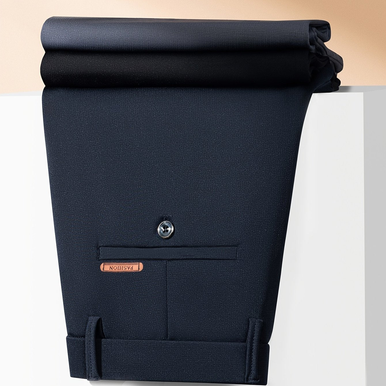 Pantalones largos casuales para hombre, primavera y otoño, ajuste regular, poliéster y spandex, patrón de letras