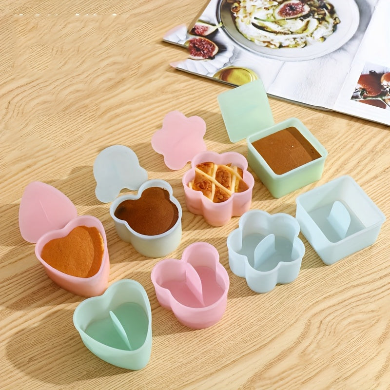 5pcs Rice Ball Mold Set Non-Electric PP Baking Tool Heart Flower Shapes for Sushi and Rice
