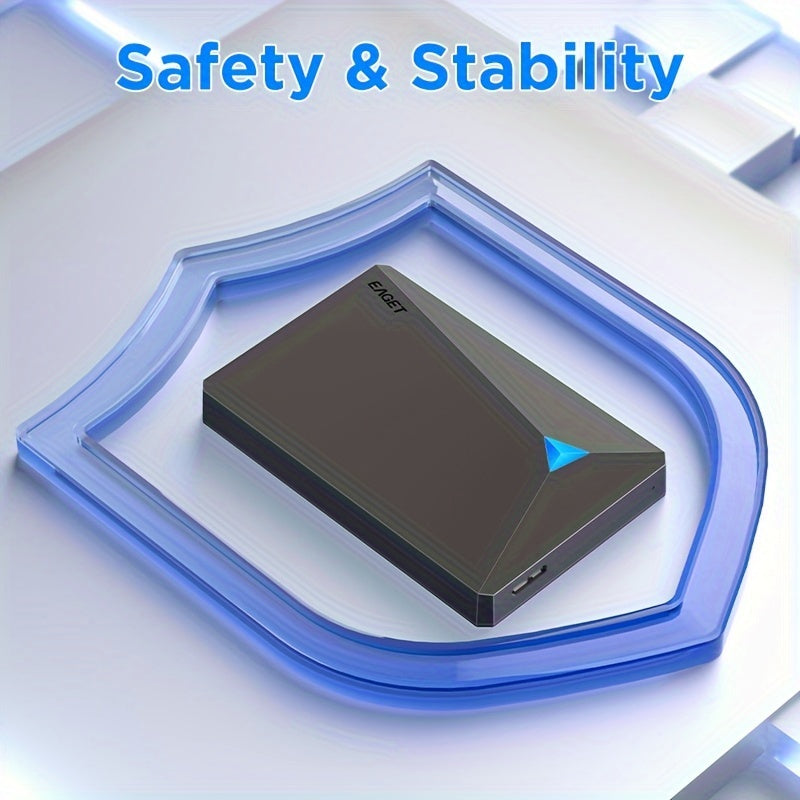EAGET USB 3.0 Tashqi Qattiq Disk - O'yinlar va media saqlash uchun yuqori sig'imli mexanik HDD, bir nechta o'lchamlarda mavjud.