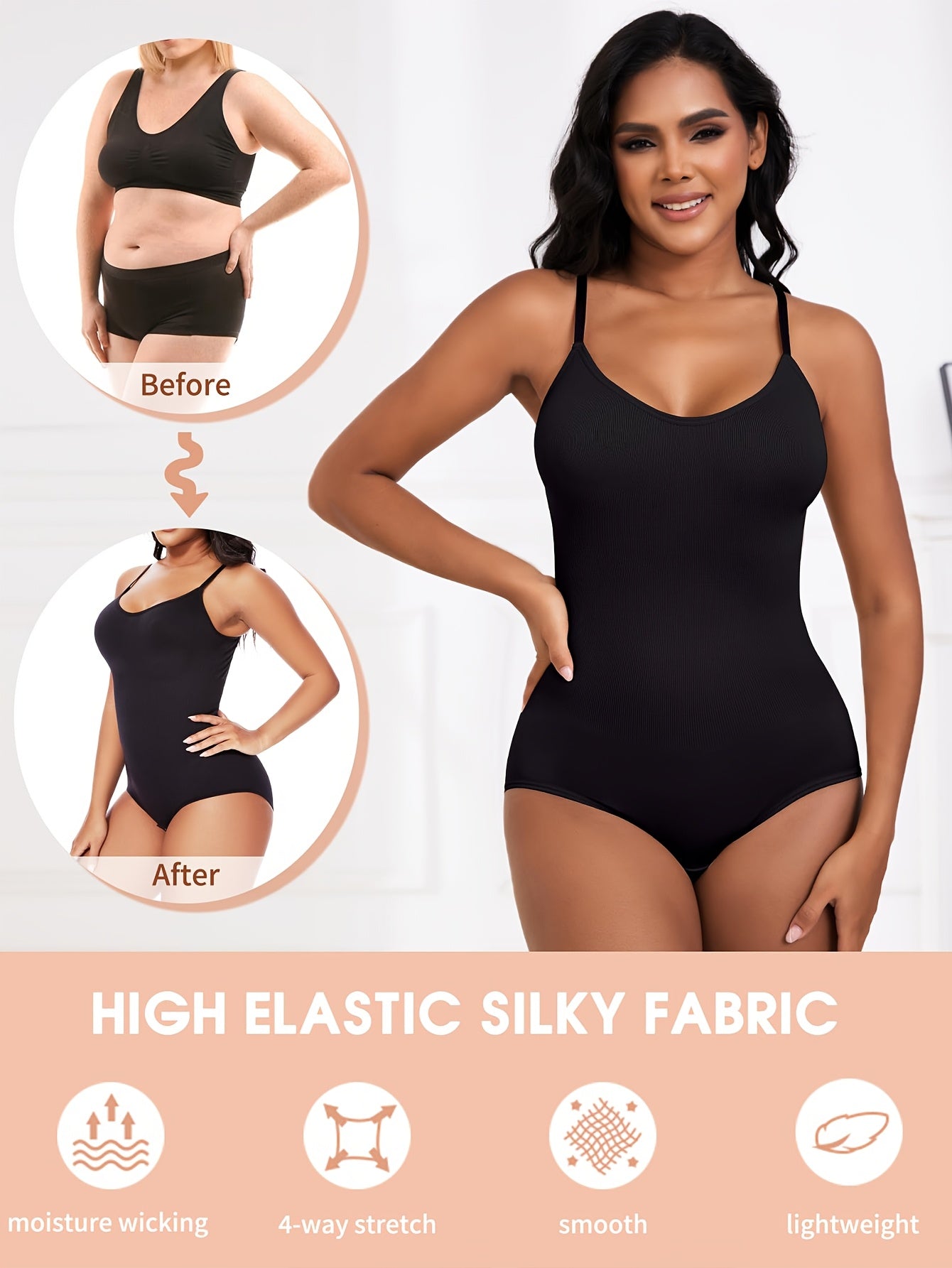 Women's Seamless Breathable Shapewear Bodysuit Tummy Control Butt Lift