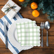Servilletas desechables de cuadros verdes de 12.7cm para fiestas de verano, picnics y eventos