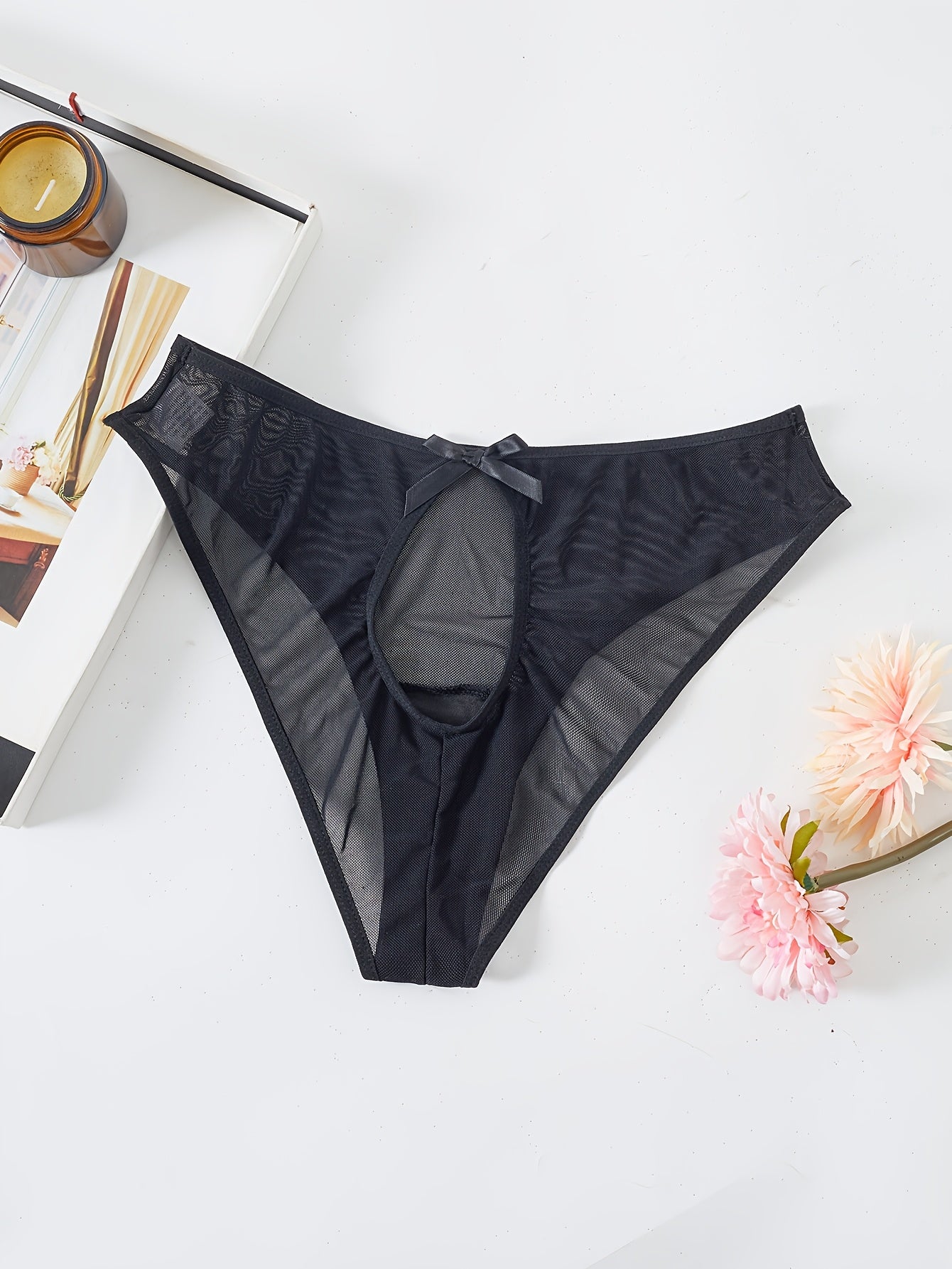 Women's Sheer Briefs Polyester Acrylic Medium Support Solid Color