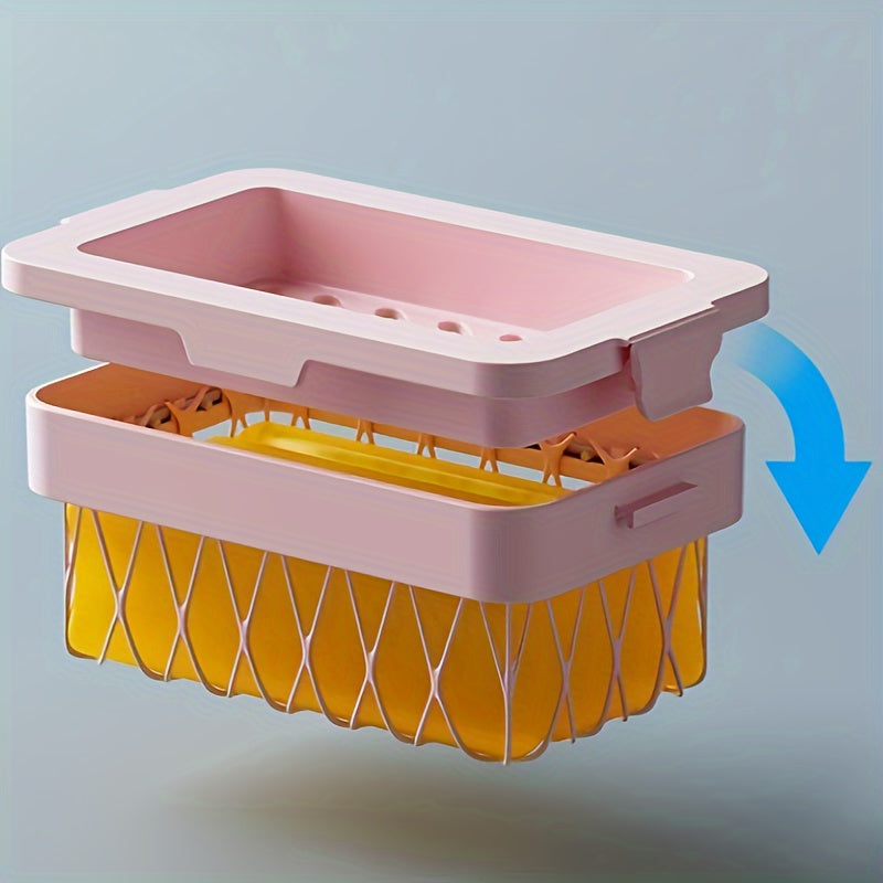 Mesh Surface Soap Dish for Bathroom, Durable Plastic, Lathering Design