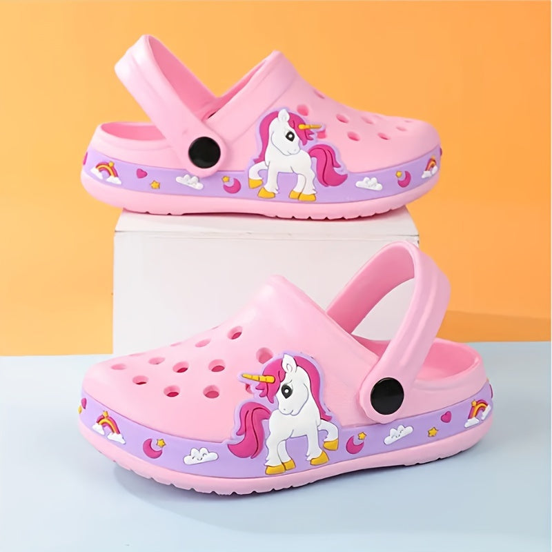 Children's Blue Dinosaur Clogs Breathable Non-Slip EVA Indoor Outdoor Sandals