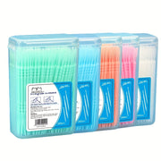 200 Pack Dental Floss Picks Fishbone Interdental Brushes Unscented Travel