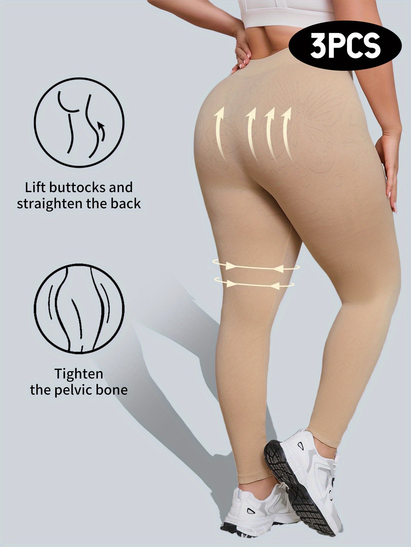 Women's Plus Size Seamless High-Waisted Yoga Leggings Tummy Control