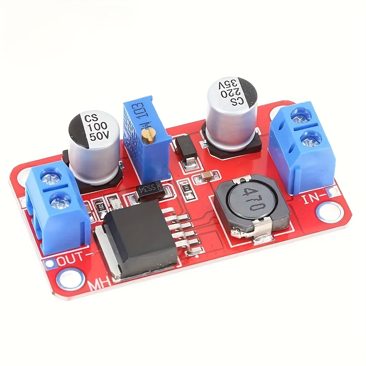 2 Pack Adjustable DC-DC Boost Converter Modules 3V-35V to 5V-40V Metal Alloy