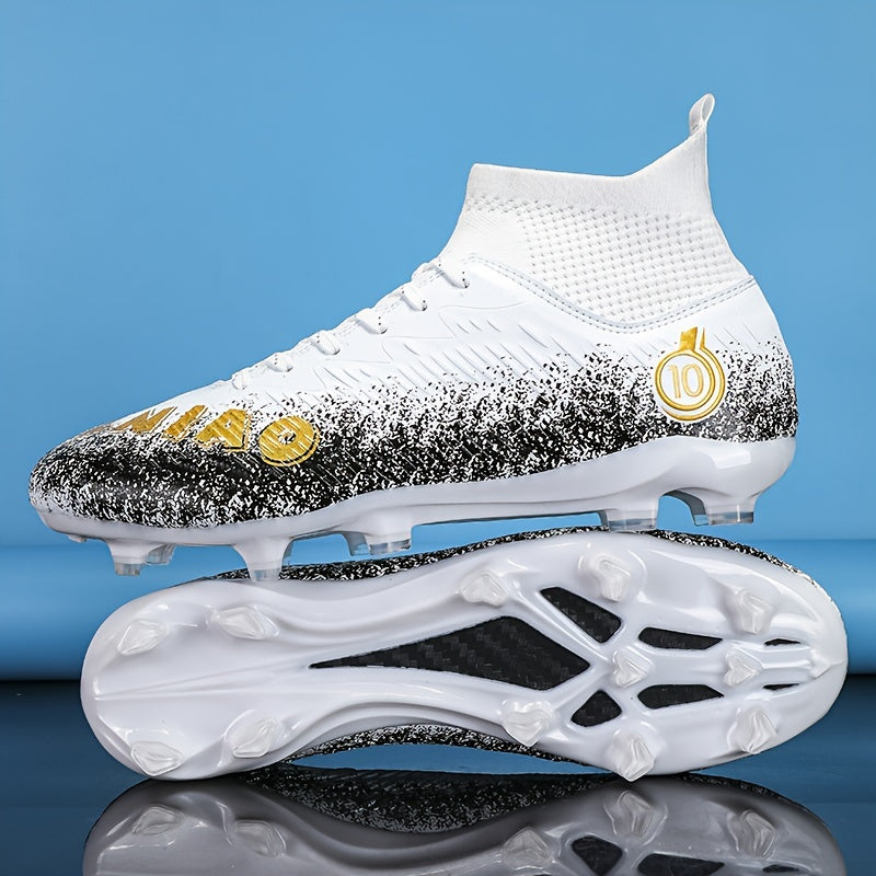 Men's Large Size High-Top Football Shoes with Long Nails for Training and Competition