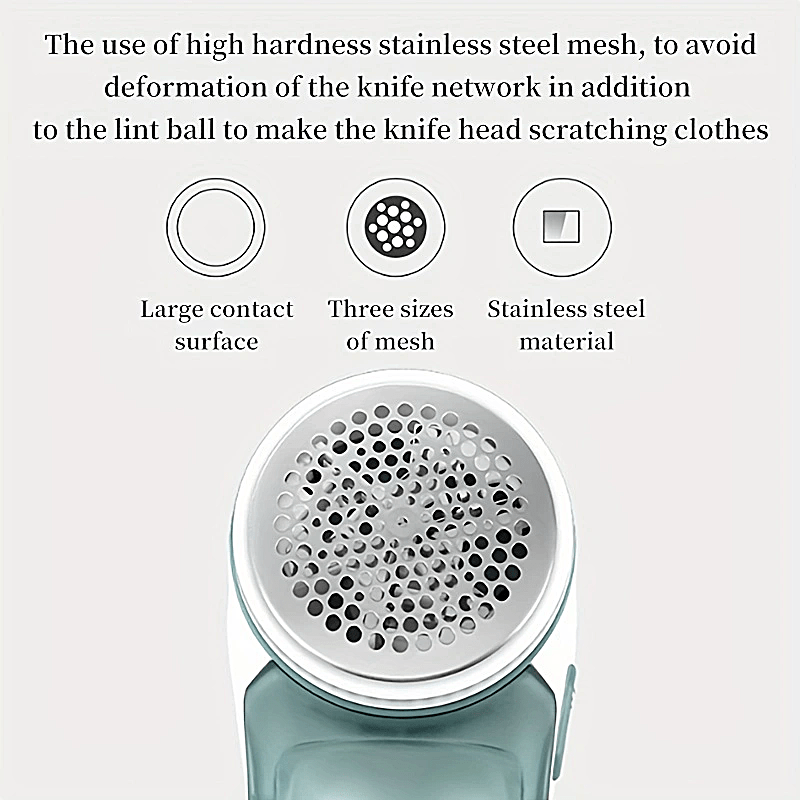 USB tez zaryadlash bilan portativ to'kindi olib tashlagich, kiyimlar, yotoq to'saklari, yumshoq o'yinchoqlar, divan yostiqlari, avtomobil o'rindiqlari va boshqa mato mahsulotlarida samarali mato qirqish uchun.