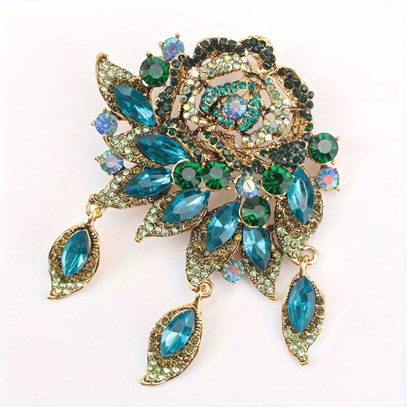 Изысканные цветочные броши, стильные броши с камнями, модные аксессуары для женщин