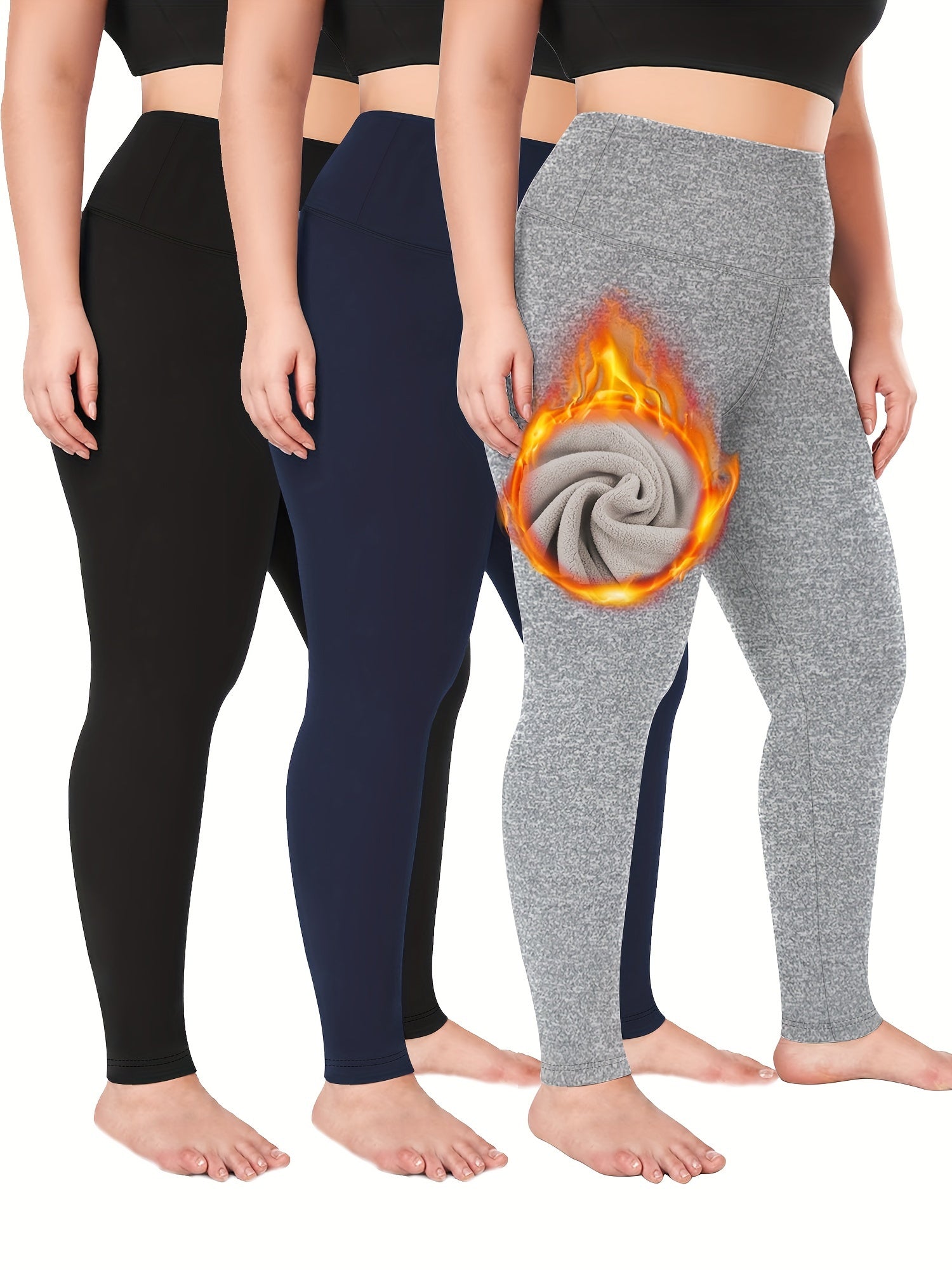 Women's Plus Size Thick Warm High Waist Leggings for Fall Winter