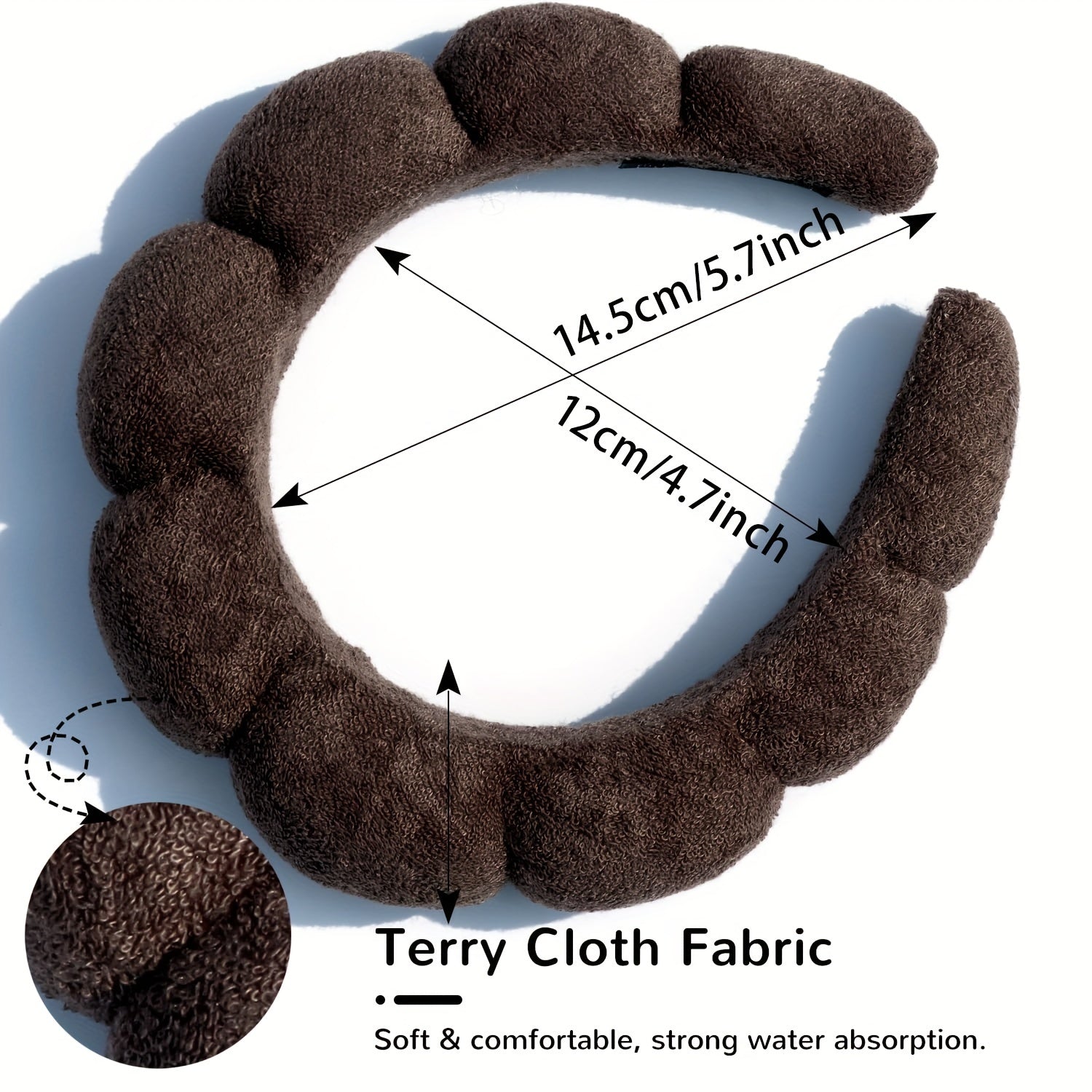 Set de diademas de spa para mujer, pulseras y pinzas para el cabello para lavar la cara