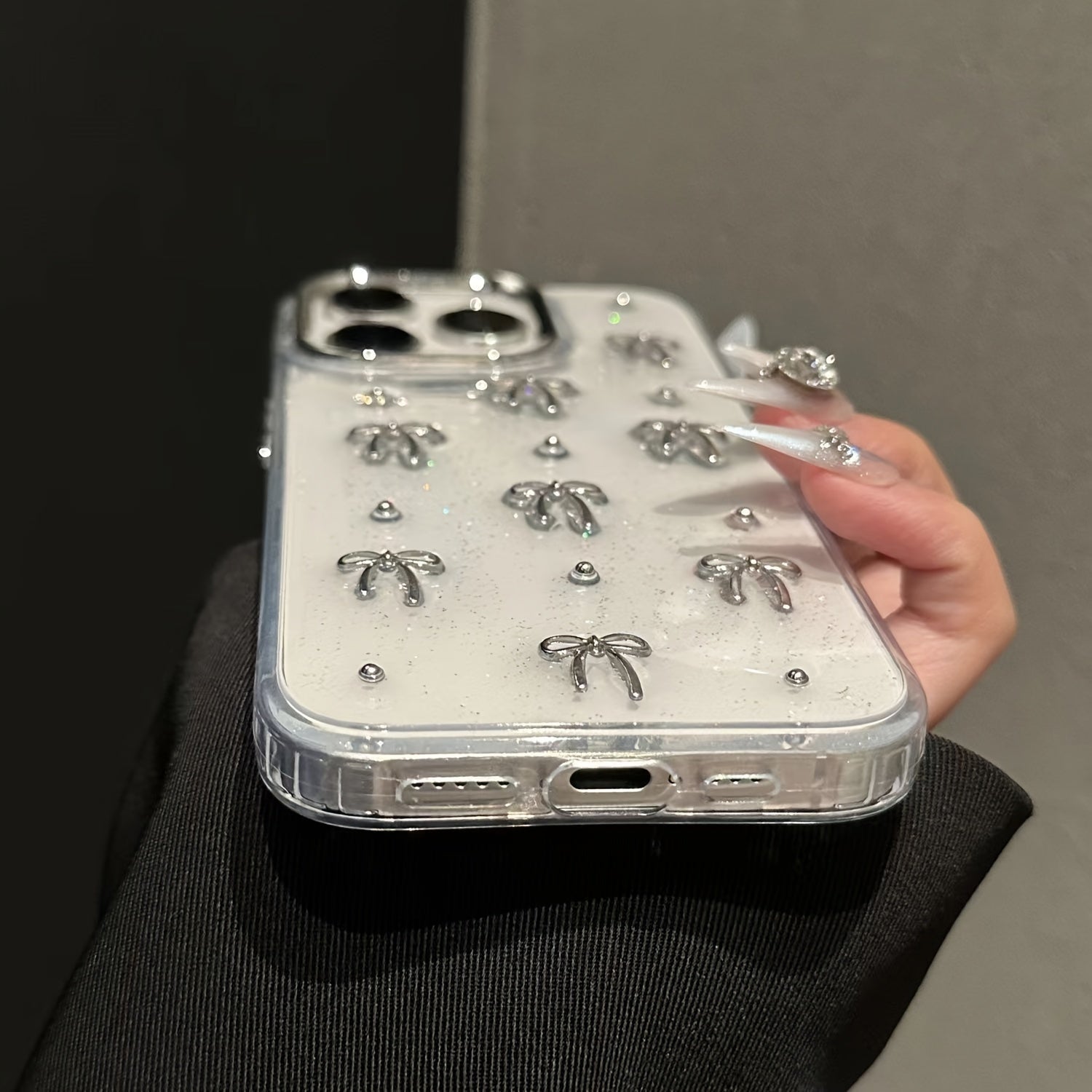 Cute Bow Phone Case Accessory for iPhone 13 Pro Max 14 Pro Max 15 Pro Max